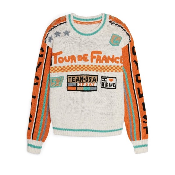 NO!Jeans Tour De France Sweater Pullover Crewneck Sweater Oversized Small - Picture 1 of 15